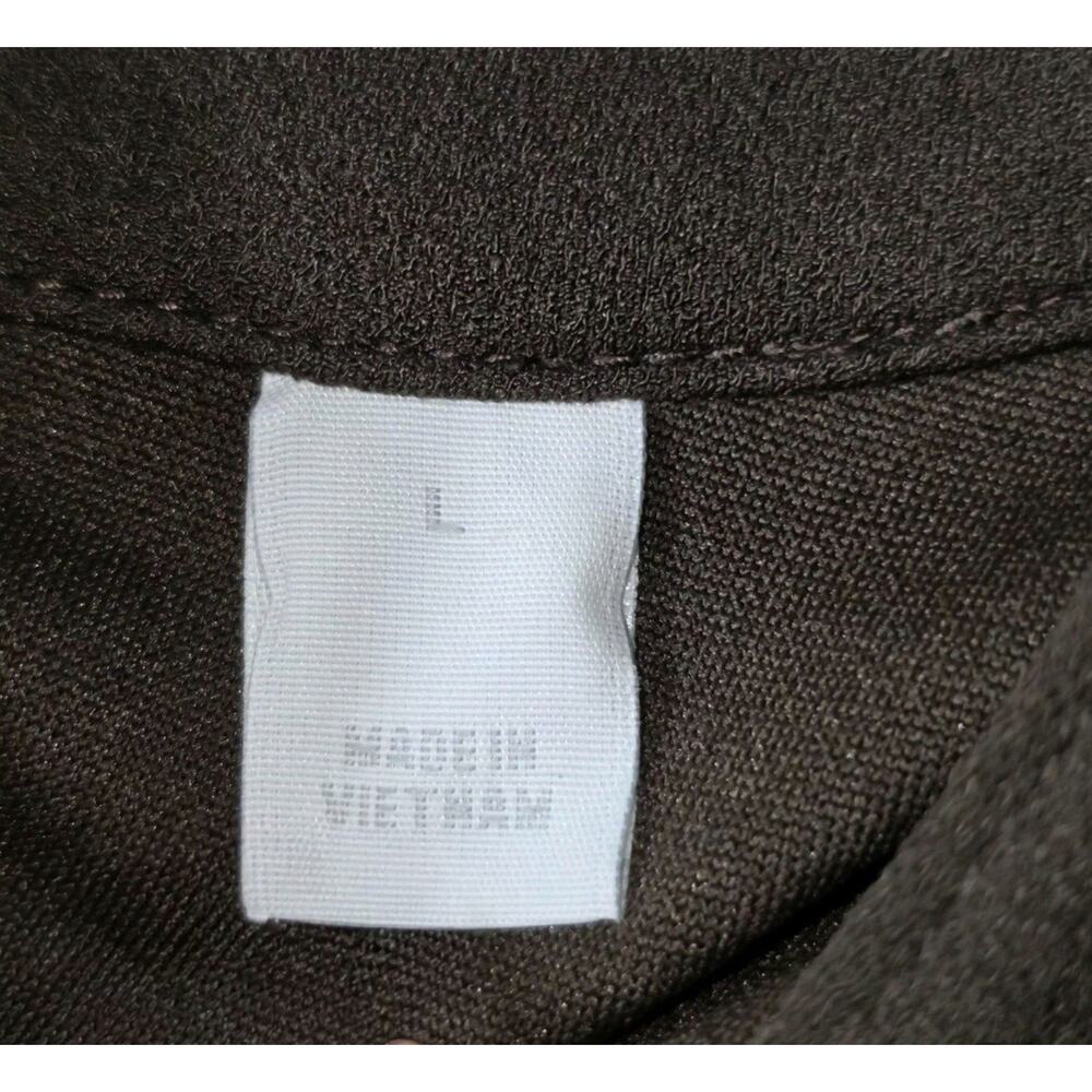 New York and company Dark Brown Shirt Dress Gold Buttons Zipped Breast Pockets - Picture 9 of 9